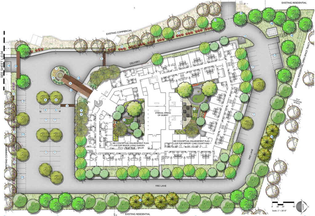 Plan of Eternal Spring of Gilbert senior living in Gilbert, Arizona.