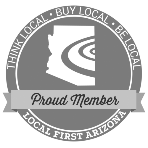 A badge showing partnership with Local First Arizona.