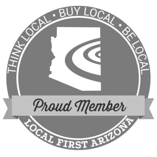 local first badge BW A badge showing partnership with Local First Arizona.