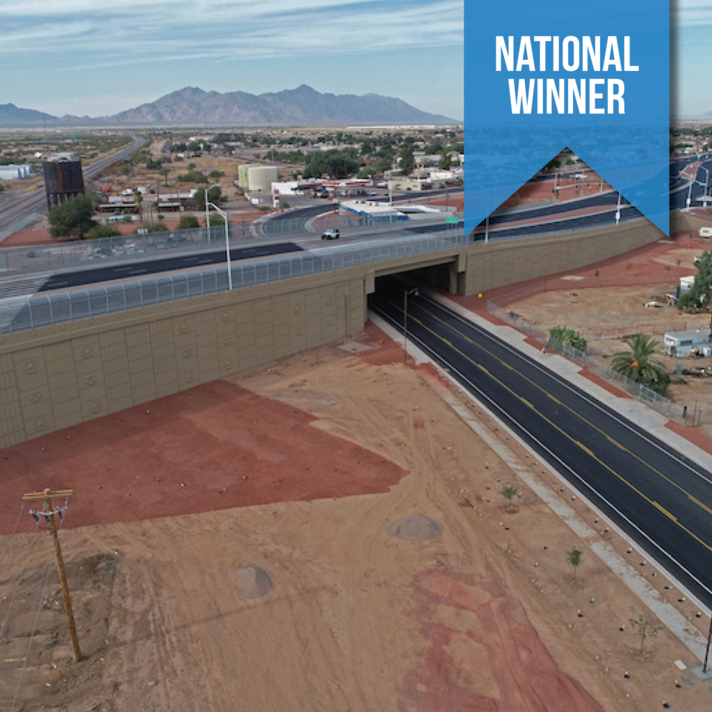 EPS Group project SR 347 UPRR Overpass wins elite ADOT award in 2020!