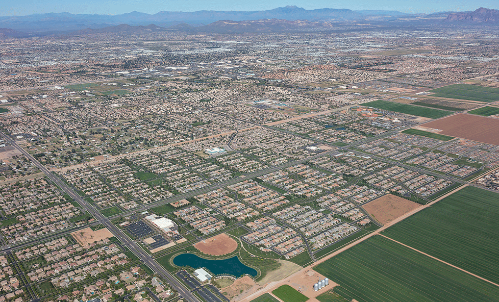 aerial view of the massive development of morrison ranch.