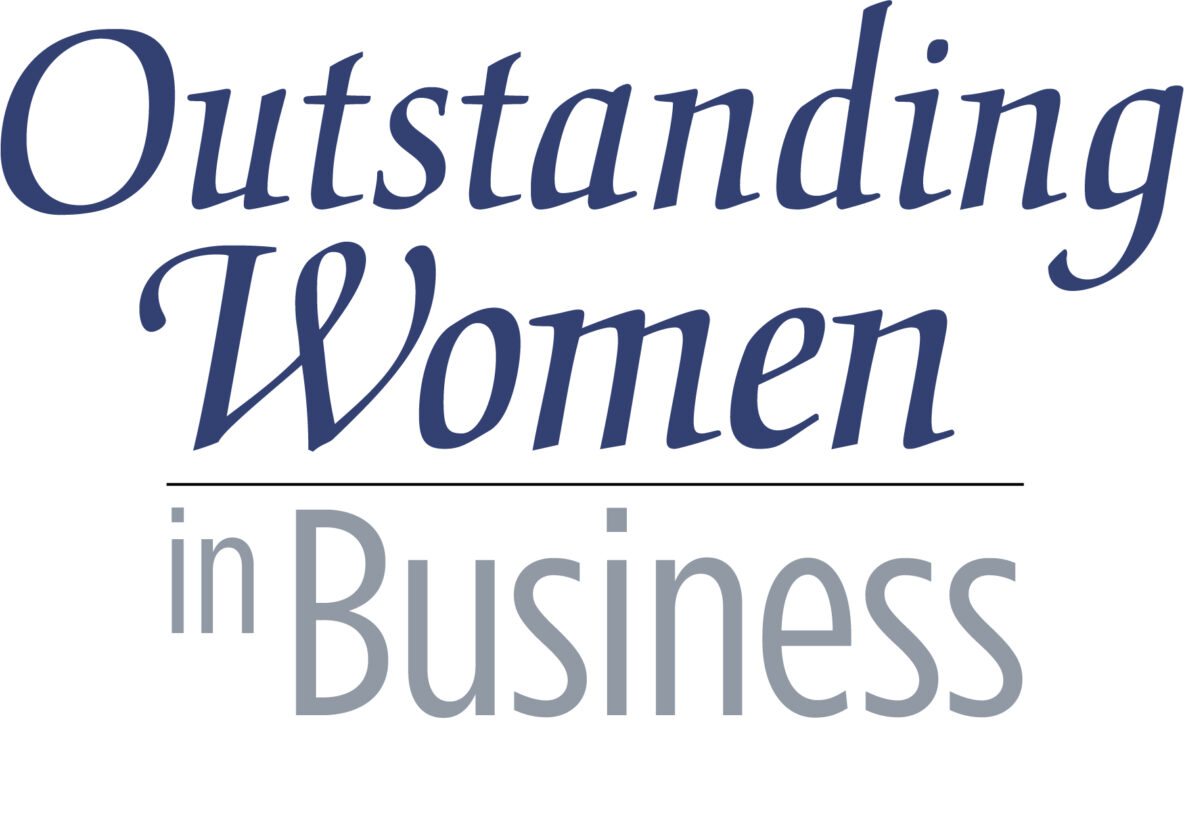 A badge showing "Outstanding Women in Business."